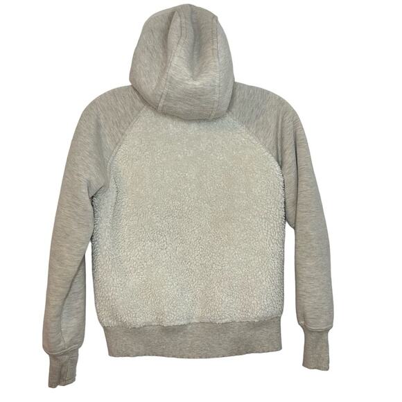 Athleta Girl 12Y Sherpa Full Zip Jacket Large Cream Gray - Picture 4 of 7